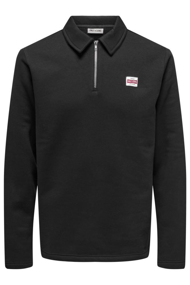 ONSDAWSON REG HALFZIP SWEAT VD 22034751 JET BLACK/LOGO